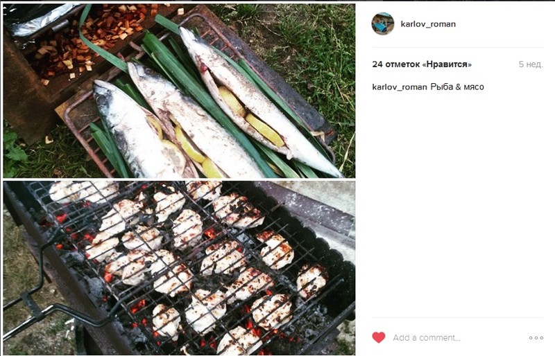 Параллельно жарим мясо и коптим рыбу по рецептам Фишкнян