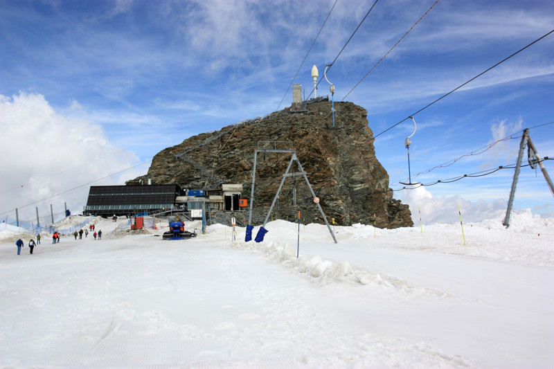 лыжная каталка на леднике и смотровая площадка на вершине: