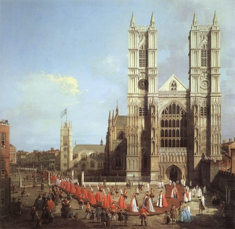 Вестминстерское аббатство, построенное во втором веке, включено в список объектов Всемирного наследия и является одним из самых старых и значимых зданий Лондона. Здесь оно изображено на картине 1749 года.