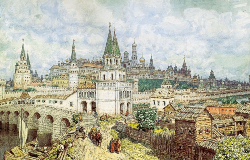 Москва была основана в 12-м веке. Сначала князья, а затем цари (начиная от Ивана IV и до Романовых) правили здесь.