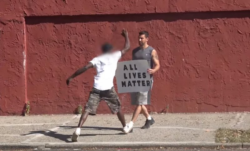 Реакция жителей США на плакаты «Жизни чёрных имеют значение» в белом районе и «Все жизни имеют значение» в черном