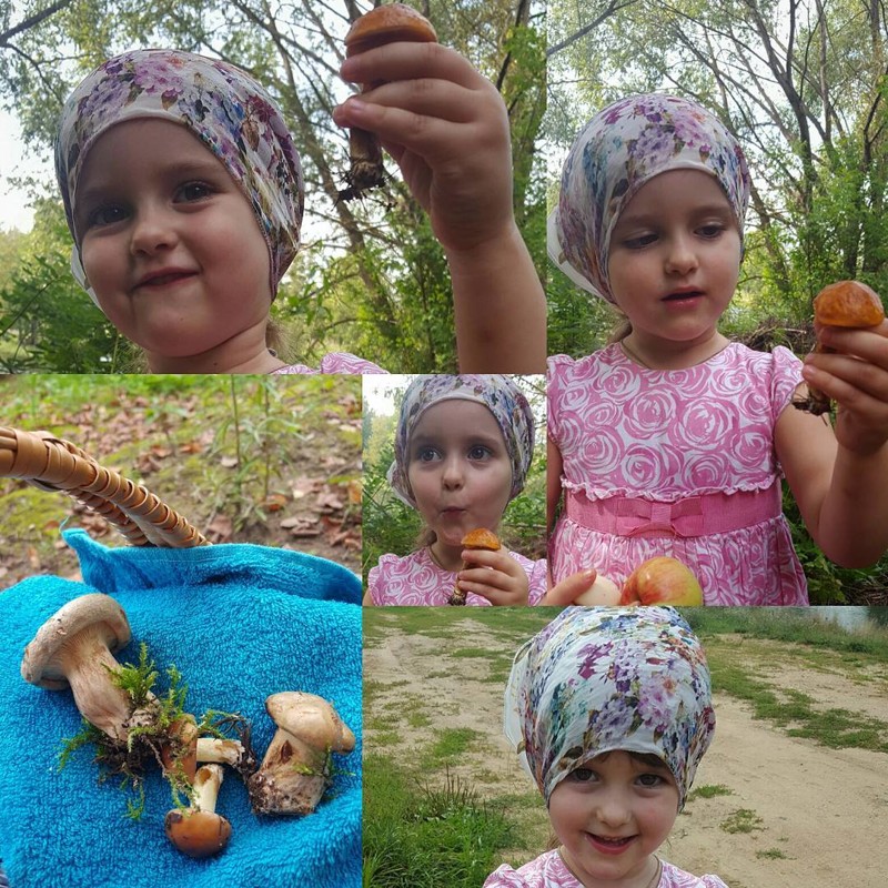 Дочь Антона и Виктории Макарских с грибочками в деревне