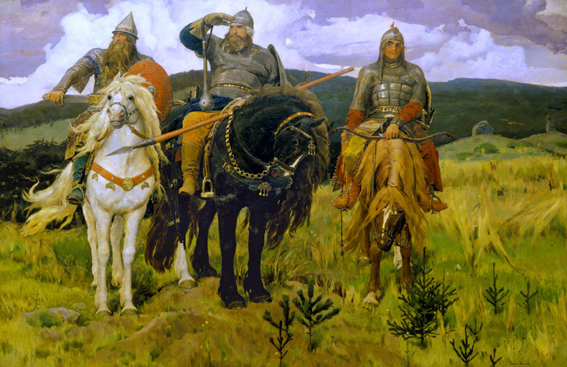 В. Васнецов.  Три богатыря 1898 г.