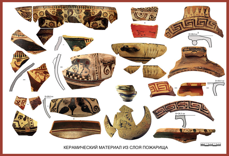 Ранняя восточно-греческая и протокоринфская керамика из слоя пожарища