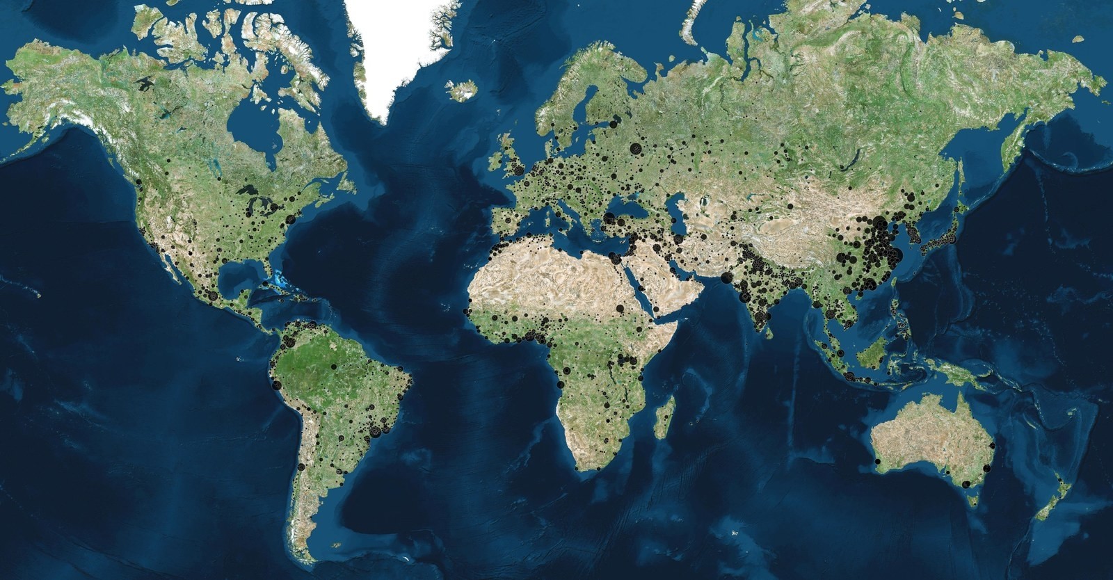 Карта мира со спутника
