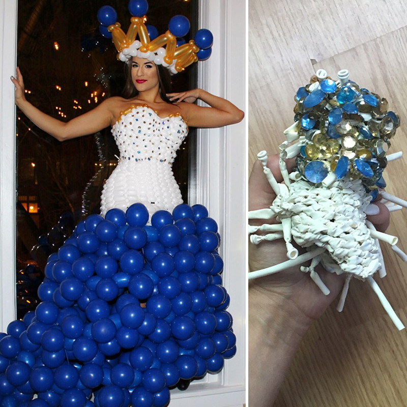 Художница создает платья из воздушных шариков и показывает, как они выглядят спустя месяц