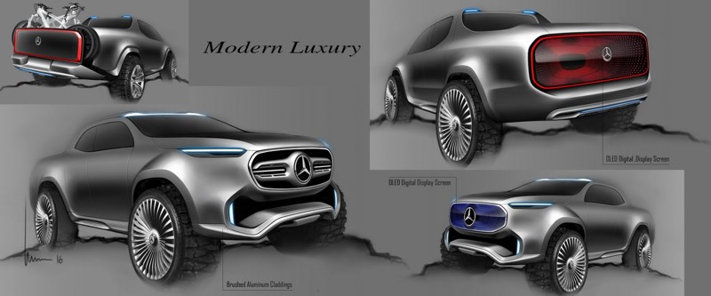 Пикап Mercedes X-класса представлен в виде двух концептов