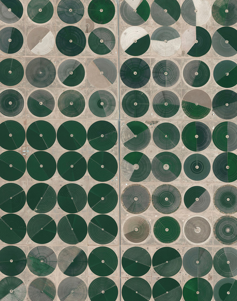 6. Оросительная система бассейнов Вади ас-Сир, Саудовская Аравия фото со спутника, фотограф Бенджамин Грант, фотографии