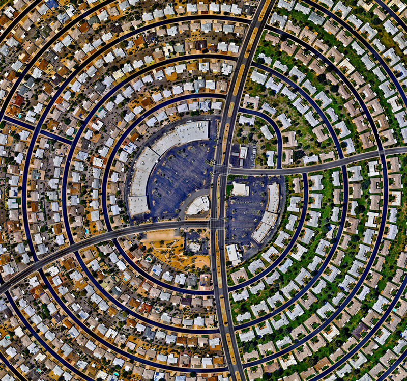 16. Сан-Сити, Аризона, США фото со спутника, фотограф Бенджамин Грант, фотографии