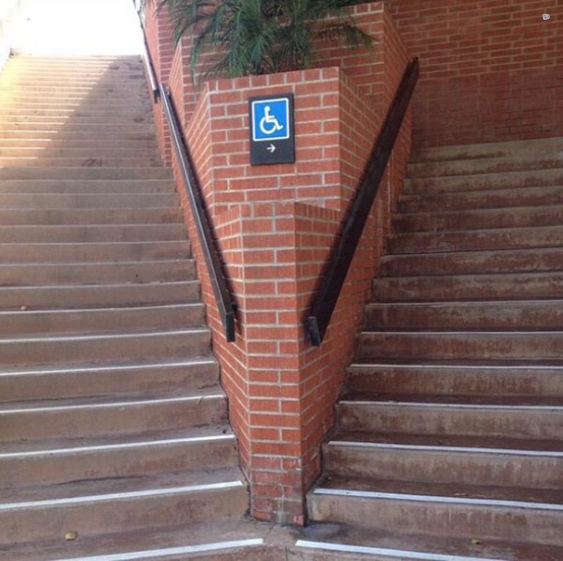 Но ведь для инвалидов лестница менее крутая, правда же?))))