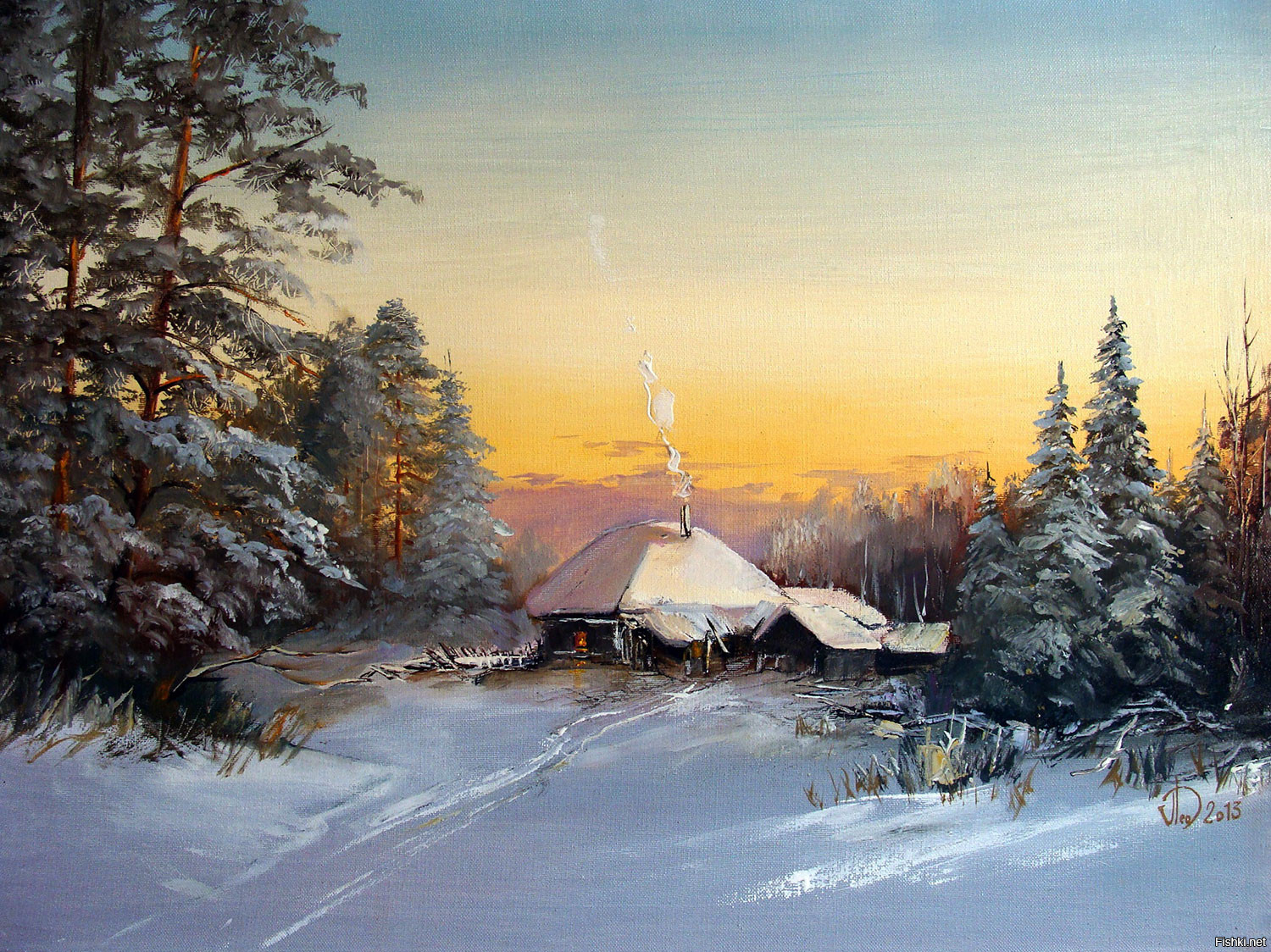 Александр Леднев художник картины зимние
