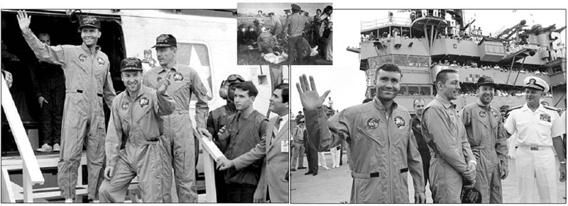 1970 г. «Аполлон — 13». Д. Ловелл, Д. Суиджерт, Ф. Хейс, 6 суток от старта ракеты до возвращения «астронавтов» 