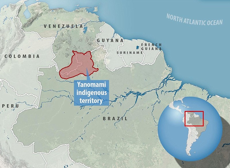 Территория, на которой живут племена индейцев яномамо