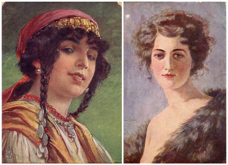 На открытках запечатлены женщины, которые считались признанными красавицами своего времени. 
