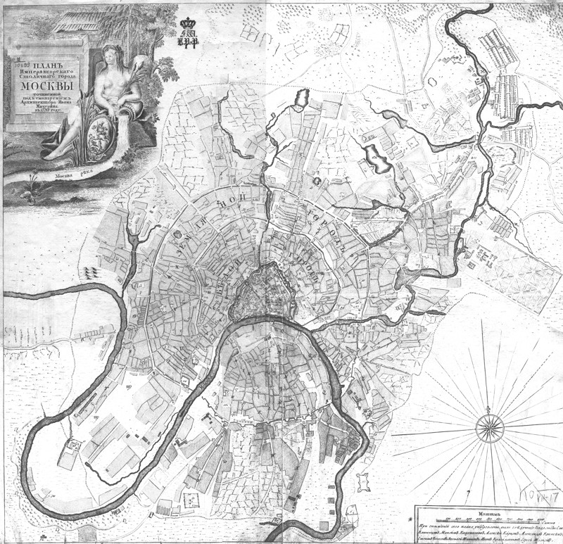 Карта Москвы 1739 год (9296*8987, 13.1 мб)