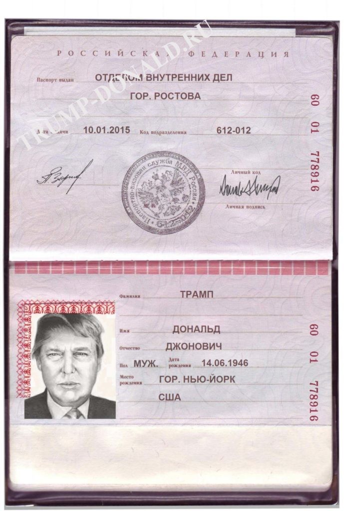 Trump Passports Stolen