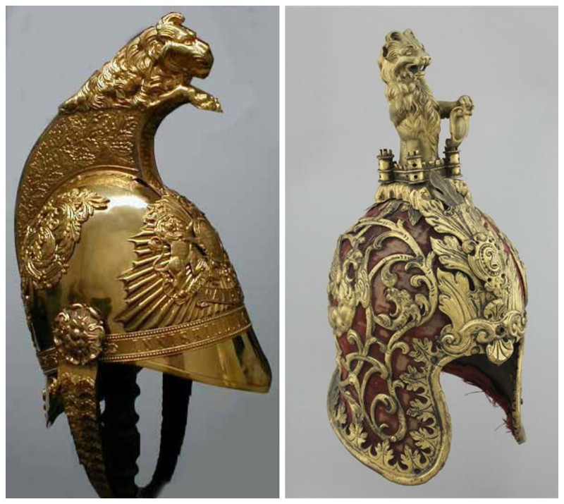  6-й  драгунский полк Британии, 1689 и Венецианский шлем 1470 годов. 