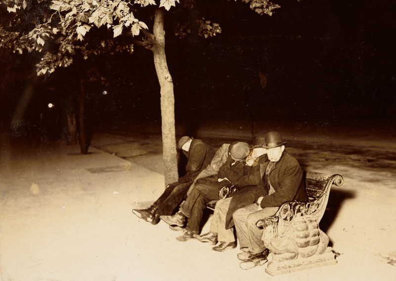 Лондон, 1902. Бездомные спят на набережной Темзы