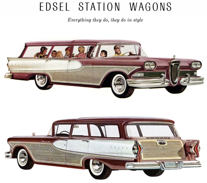Вместительность универсалов Edsel доходила до 9 мест!
