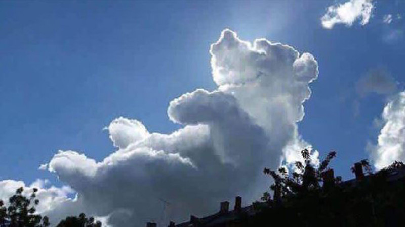 16. Облако "Винни-Пух". Было сфотографировано в июле 2016 года над графством Дорсет в Великобритании. Причудливое облако зависло аккурат над тем местом, где проходило благотворительное мероприятие для детей
