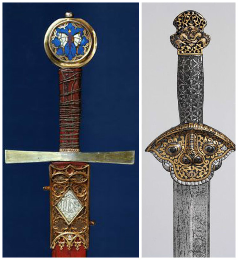 Меч известный, как "Меч Святого Георгия", 14 век и меч, Тибет, 19 век
