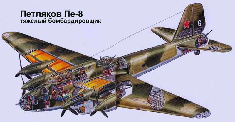 Пе-8 — советский четырёхмоторный тяжёлый бомбардировщик дальнего действия периода Второй мировой войны.