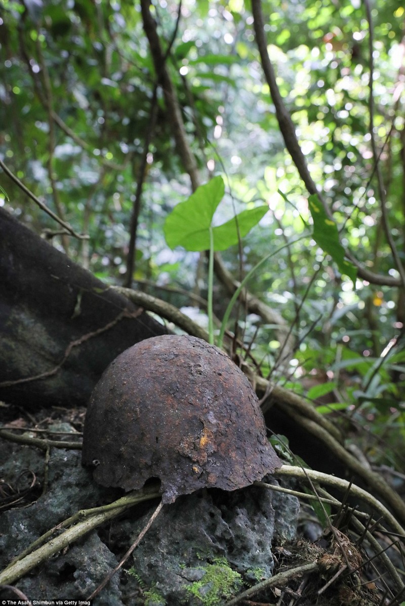 Каска японского солдата в джунглях Гуадалканала