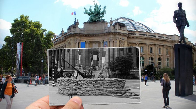 Париж вчера и сегодня: 16 комбинированных фотографий Жюльена Кнеза 