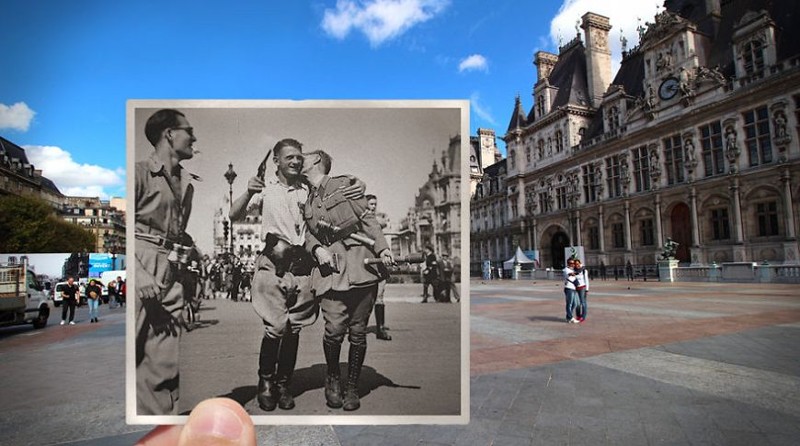 Париж вчера и сегодня: 16 комбинированных фотографий Жюльена Кнеза 