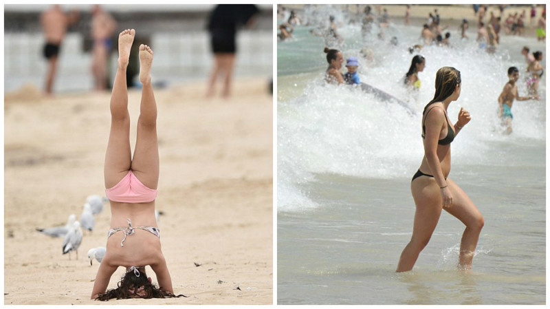 Жители Мельбурна на пляже 