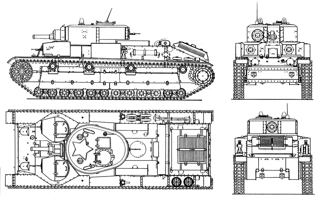 Чертеж советского танка