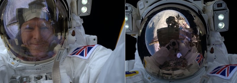 4. Селфи британского астронавта Тима Пика в открытом космосе 