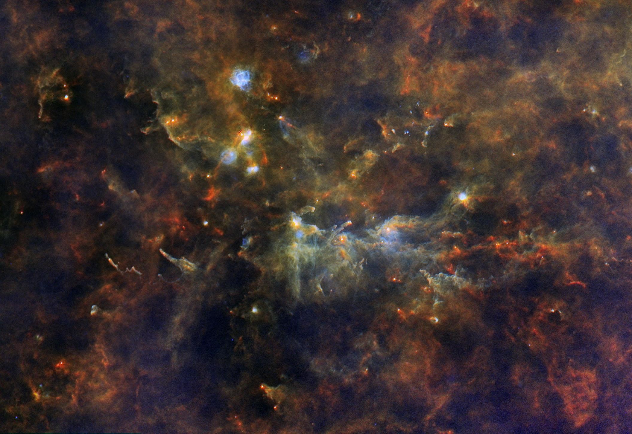 7. Объект на снимке называется Лисичка OB1, расположен в 8000 световых лет от Земли в созвездии Лисичка