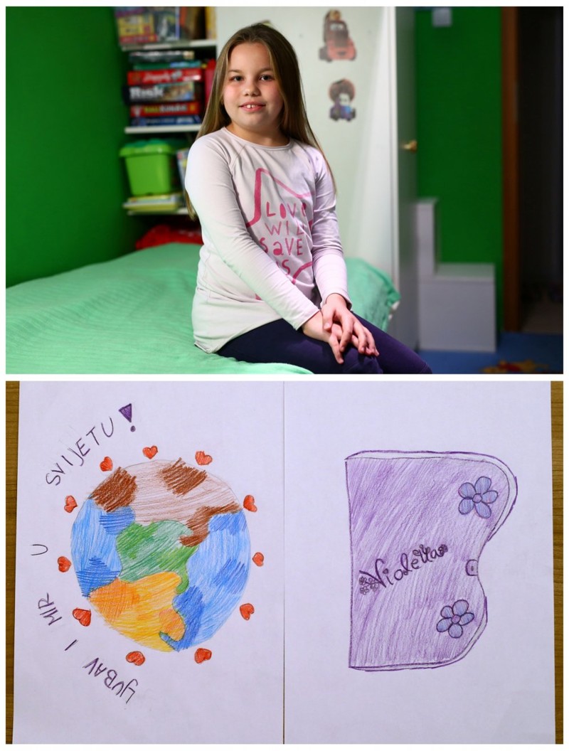 Дора Станцл (Dora Stanzl, 8) из Загреба в Хорватии хочет "разукрашки" "Любовь и мир на планете" и "Дневник"