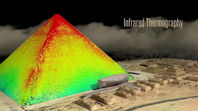 При термосканировании в пирамидах обнаружены яркие пятна