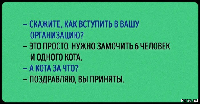 Надо мочить. Скажите как вступить в Вашу организацию. Скажите как вступить в Вашу организацию это просто. Хочу вступить в Вашу организацию. Чтобы вступить в нашу организацию надо замочит 6 человек и одного кота.