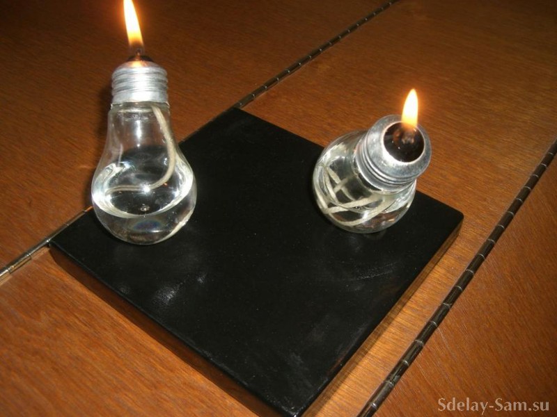 Керосиновая лампа-горелка из лампочки своими руками