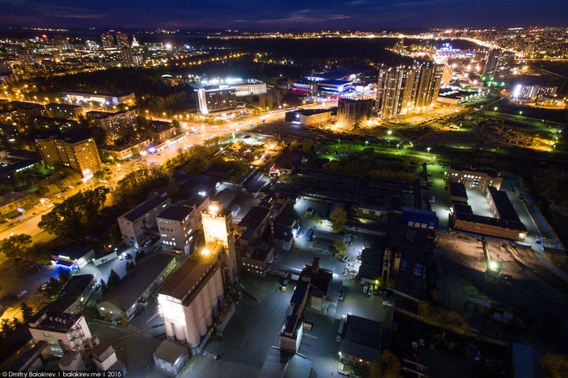 Панорамы ночного Челябинска с высоты 