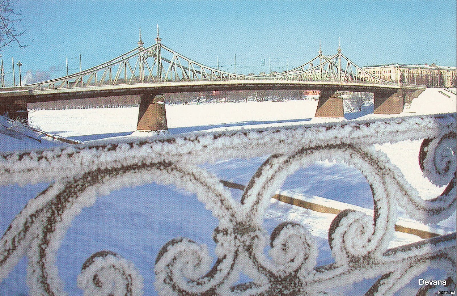 Зимний старый мост Тверь