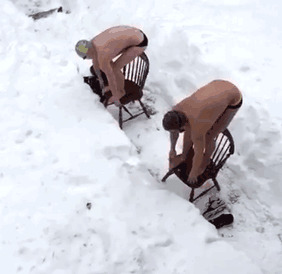 5. Пловцы университета в Вирджинии практикуются в снегу