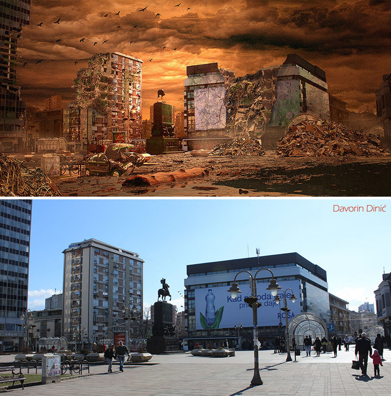 Житель Сербии представил, как бы выглядел его город после Апокалипсиса