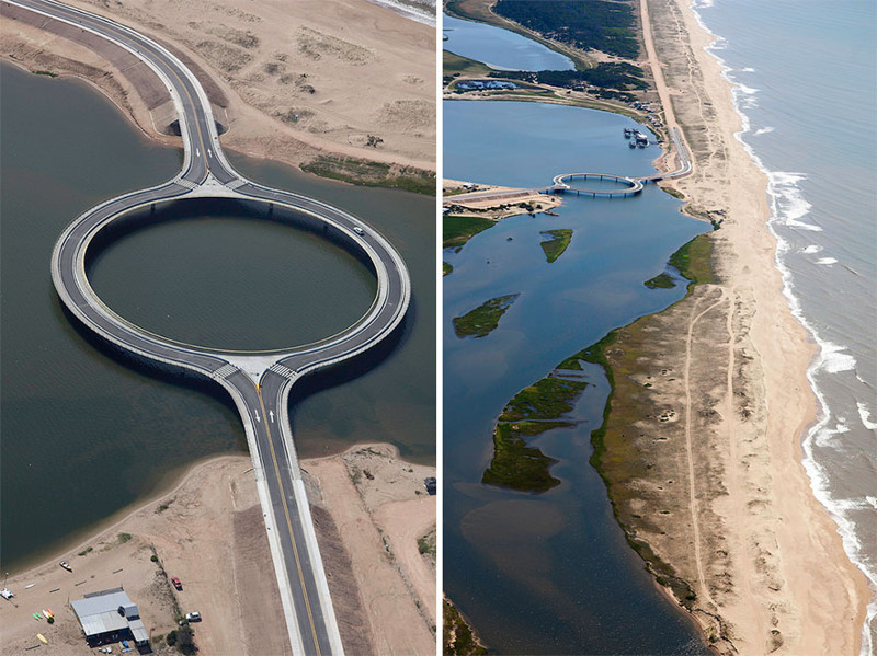 В Уругвае построили круглый автомобильный мост, позволяющий насладиться прекрасными видами