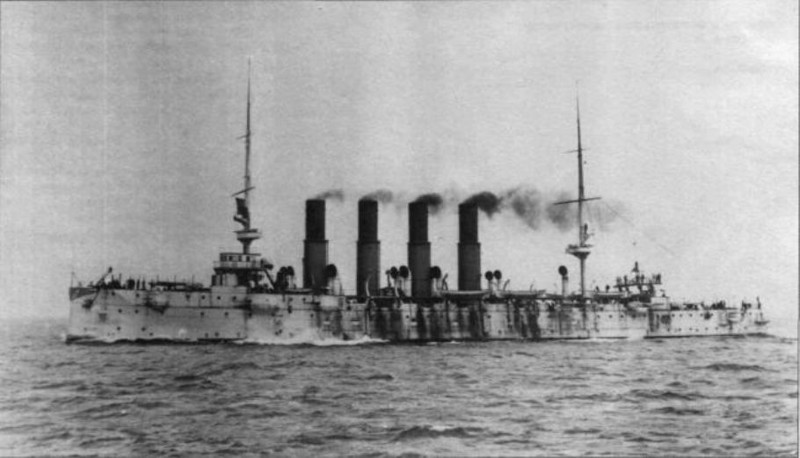 Крейсер "Варяг" на ходовых испытаниях в Атлантике, 16 сентября 1900 года