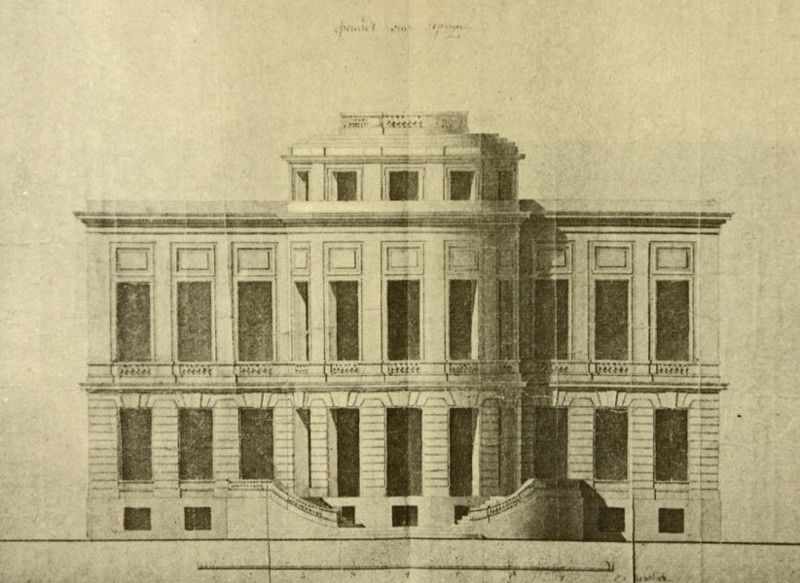  2. Проект паркового фасада дворца. 1771 г. Архитектор И. Е. Старов.