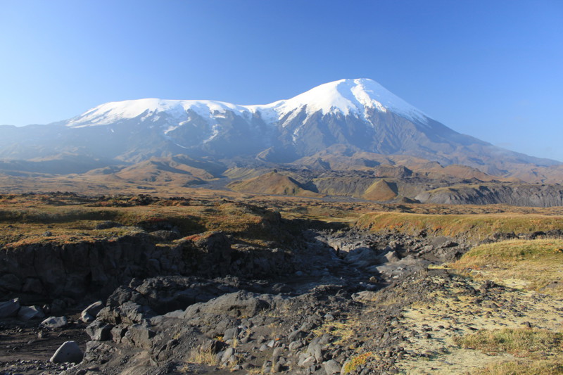 Вид на вулкан Толбачик