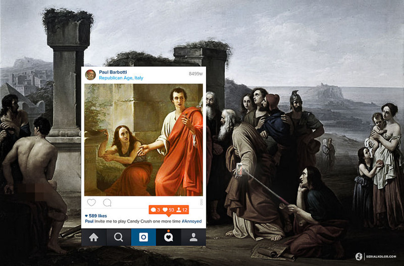 Древние полотна превратили в посты из Инстаграма