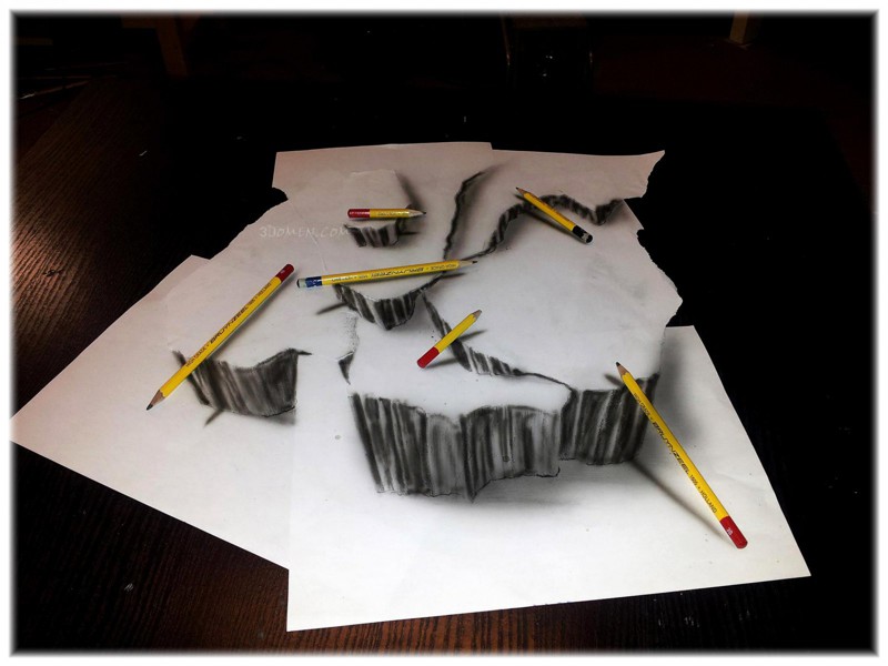 Потрясающие 3D-рисунки карандашом	