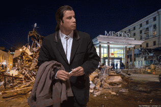 Траволта после сноса палаток в Москве