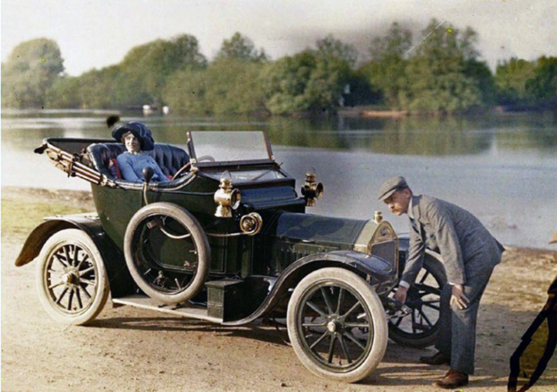 Авто на автохроме, Франция, 1907 г.: