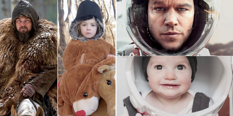 26 кадров из фильмов-номинантов на Оскар, с юмором воссозданных детьми